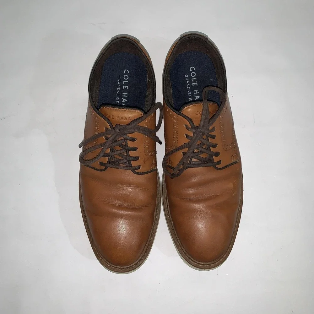 Cole Haan Grand360 Shoes Mens Size 8 Brown Leather Lace Up Oxfords C34125